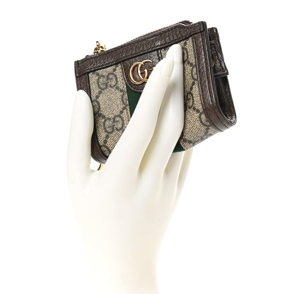 Gucci GG Supreme Monogram Web Ophidia Card Case Beige New Acero 2 of 8