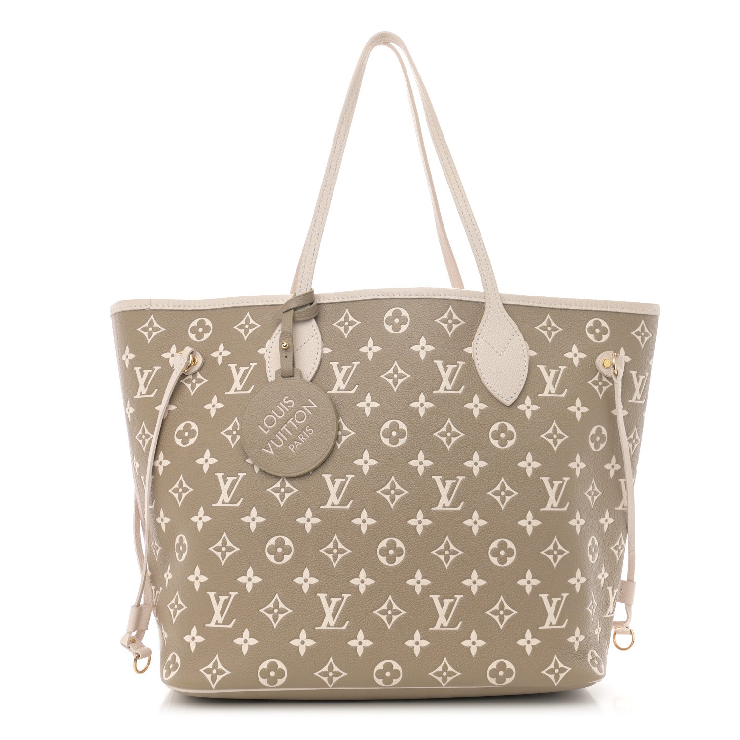 Louis Vuitton Empreinte Monogram Spring In The City Neverfull MM Kaki Beige Cream 1 of 9