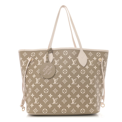 Louis Vuitton Empreinte Monogram Spring In The City Neverfull MM Kaki Beige Cream 1 of 9
