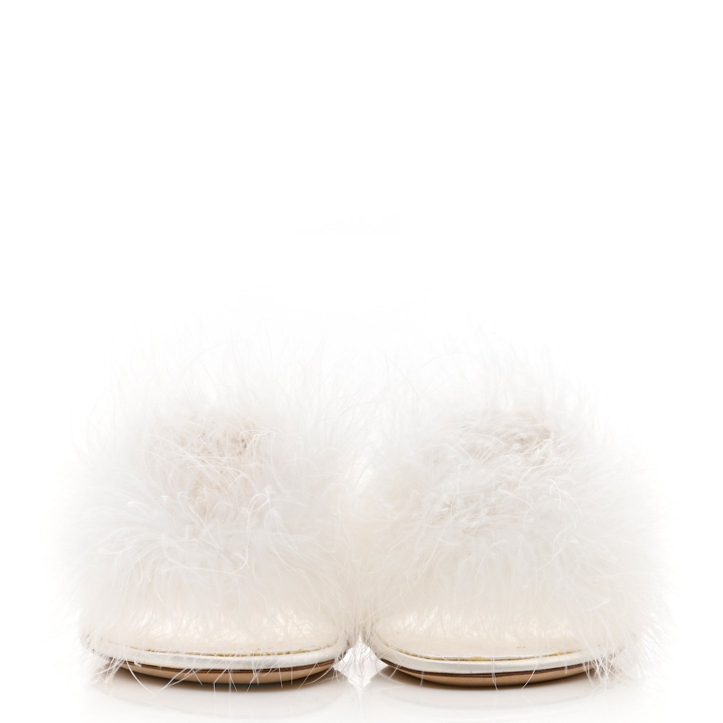 Marabou Crystal LV Marilyn Mule 38 White