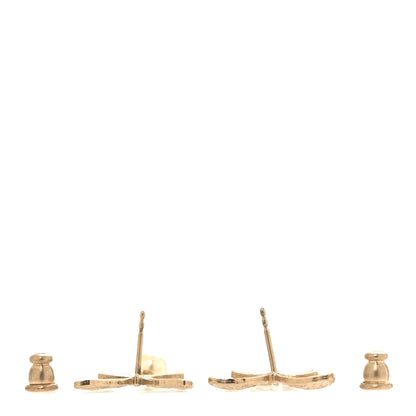 Christian Dior Pearl Butterfly Tribal Earrings Gold 3 of 5