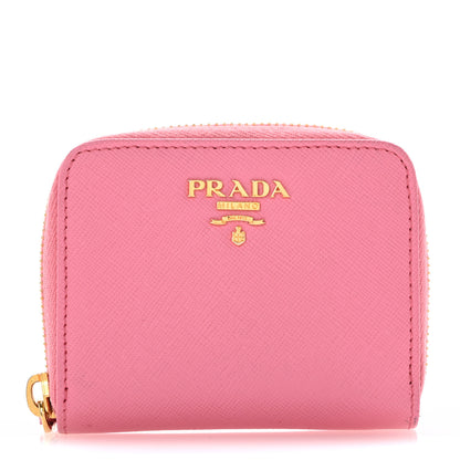 Prada Saffiano Metal Coin Purse Pink 1 of 12
