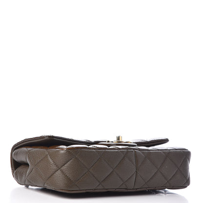 Chanel Patent Goatskin Quilted Medium CC Eyelet Flap Khaki 4 of 11