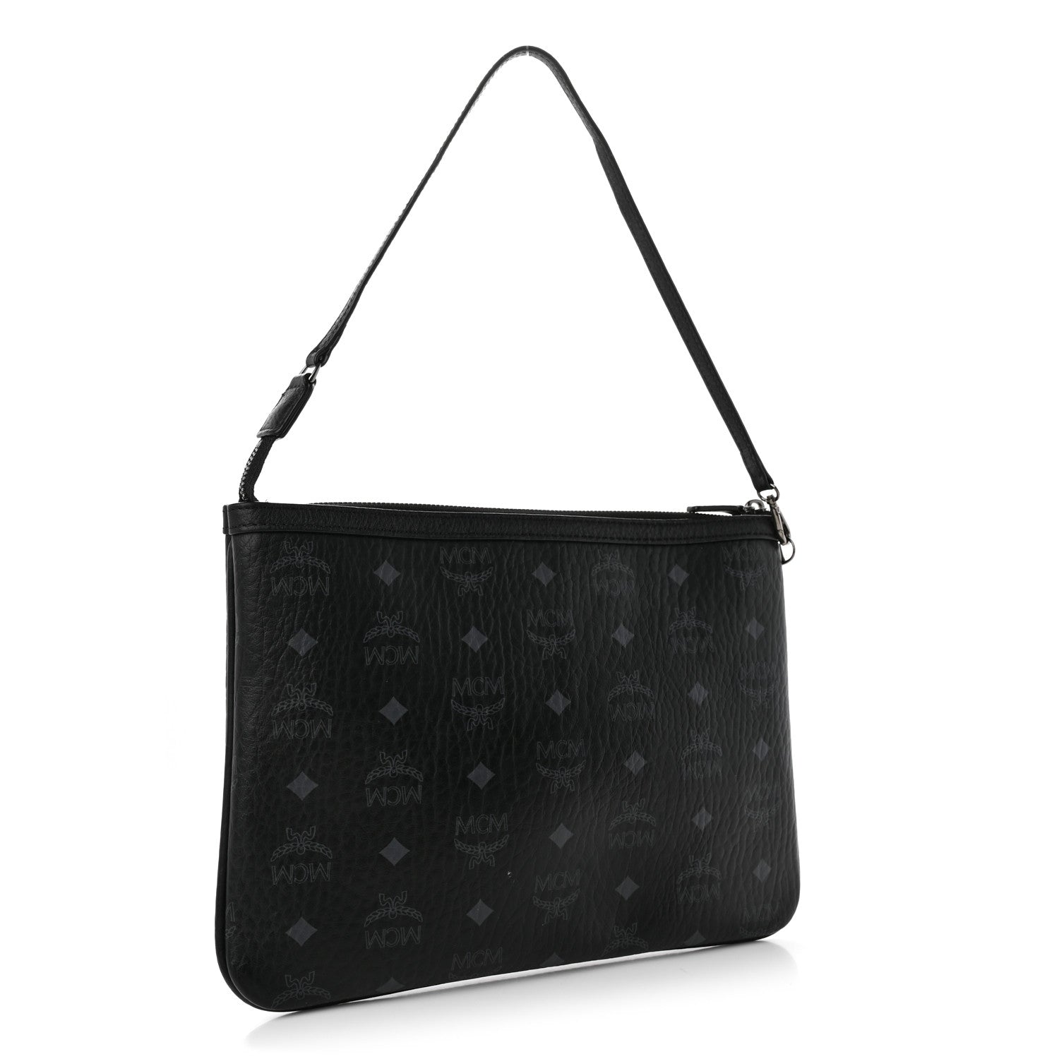 MCM Visetos Liz Shopper Tote Pouch Black 3 of 11