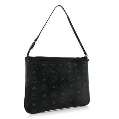 MCM Visetos Liz Shopper Tote Pouch Black 3 of 11