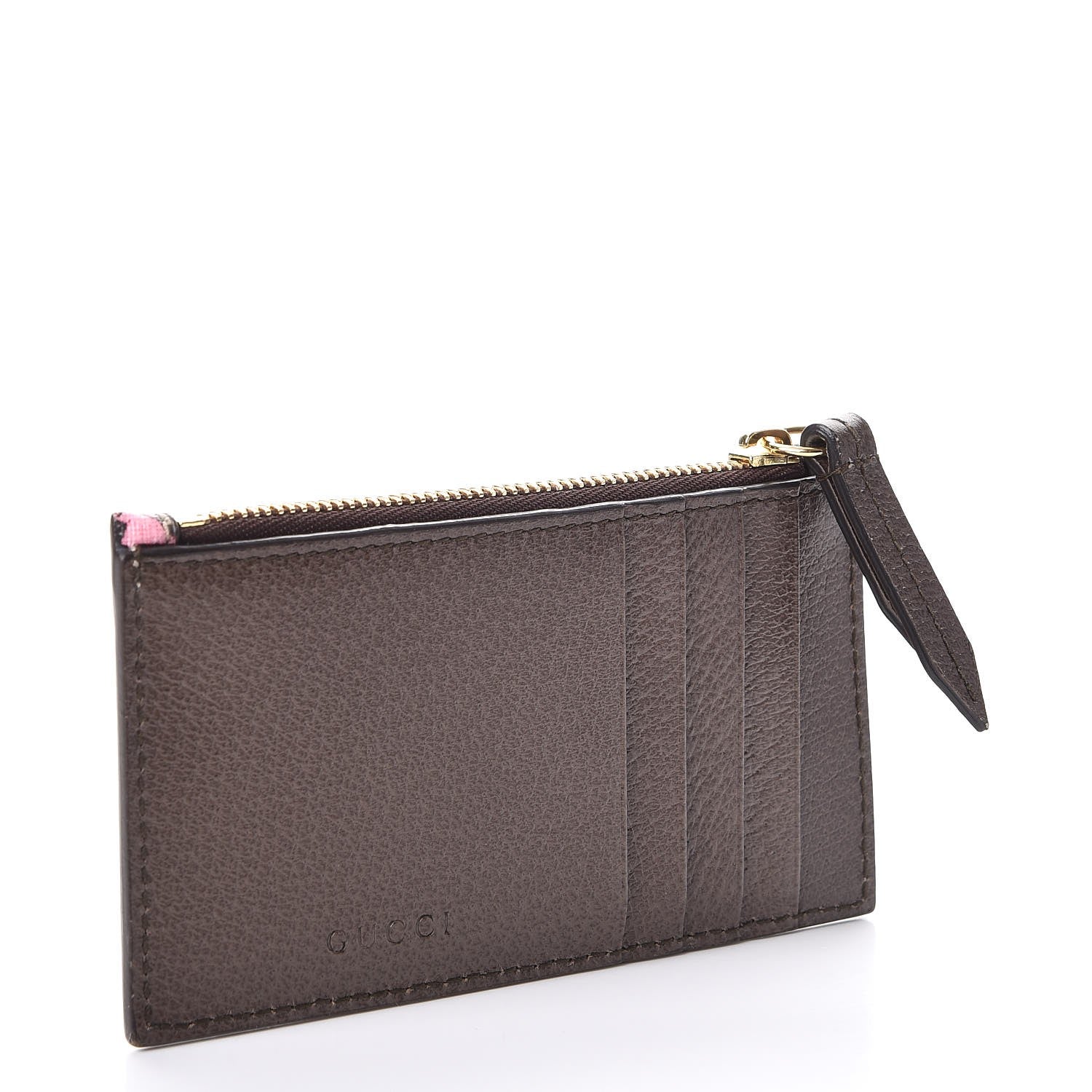 Gucci GG Supreme Monogram Bengal Coin Case Card Holder Beige Crop Pink New Acero 3 of 7
