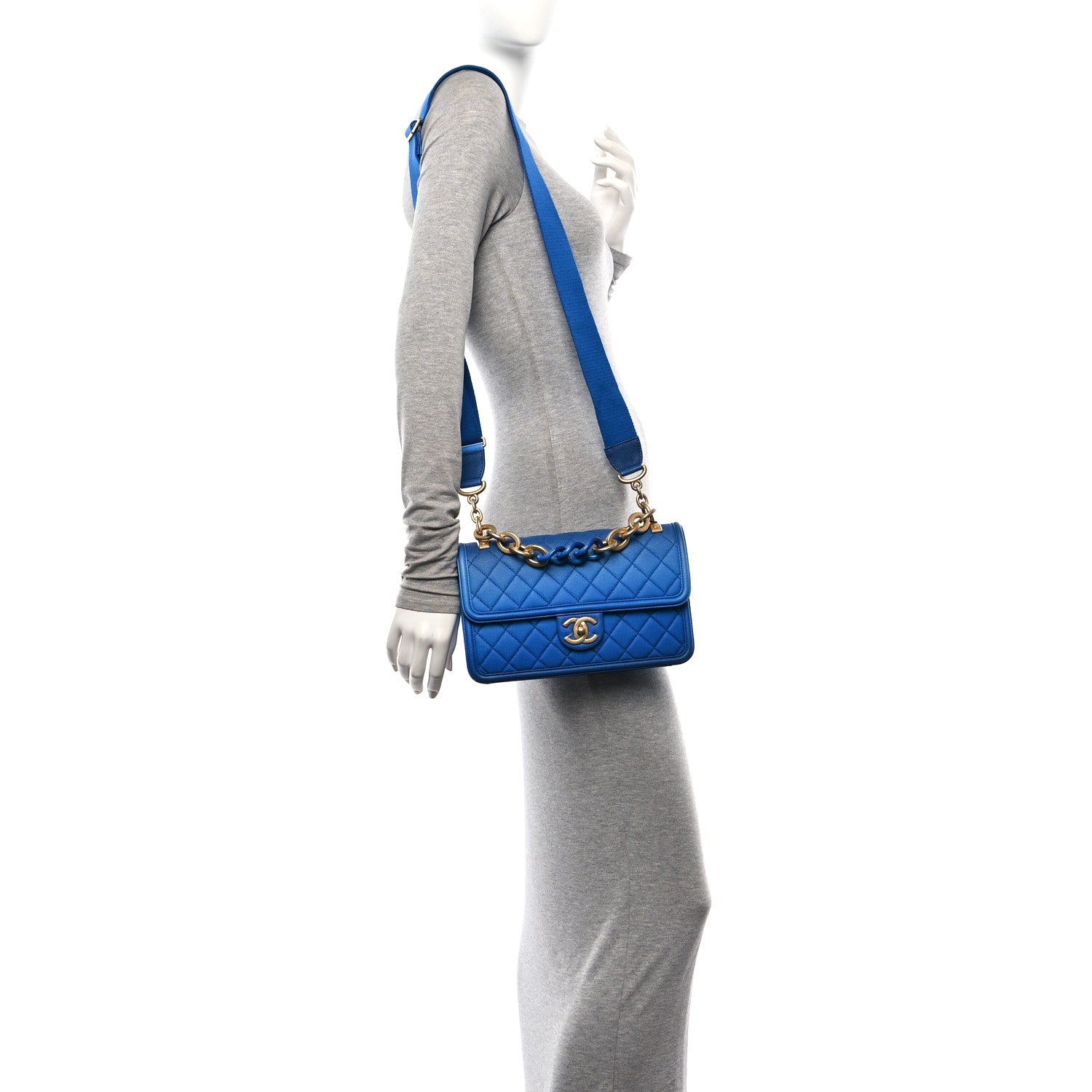 Chanel Caviar Quilted Medium Sunset On The Sea Flap Blue 2 of 10