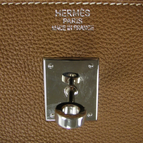 Hermes Clemence Leather BIRKIN 40 Gold Tote Bag 8 of 12