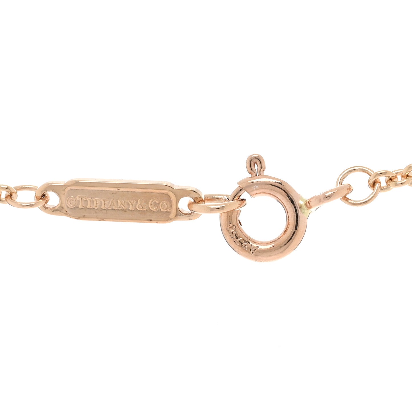18K Rose Gold Diamond Tag Chain Necklace