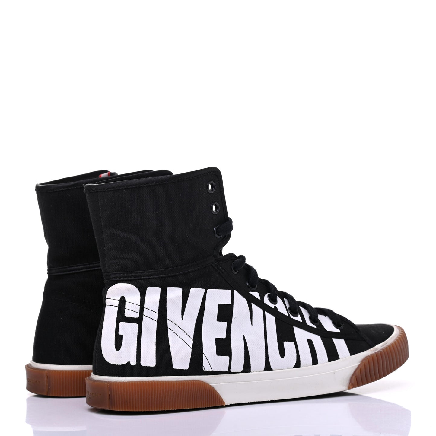 Canvas Womens High Top Logo Sneakers 40 Black