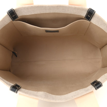 Chloe Cotton Calfskin Large Woody Ribbon Tote White Blue 5 of 10