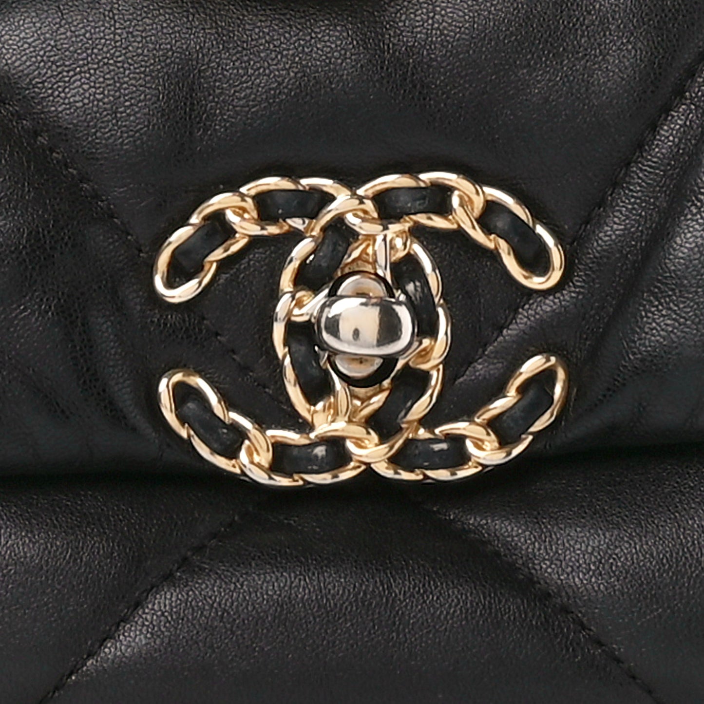 Lambskin Quilted Large Chanel 19 Flap Black