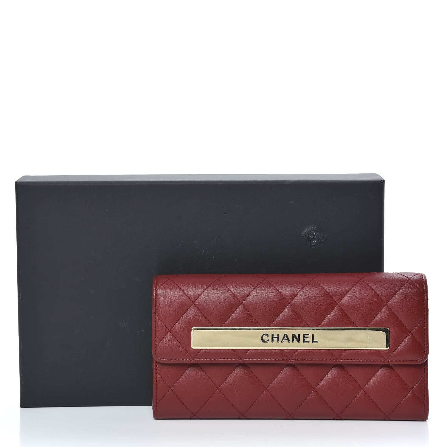 Chanel Lambskin Quilted Trendy CC Large Gusset Flap Wallet Dark Red 11 of 11