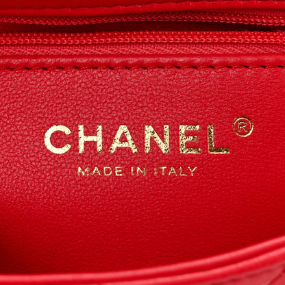Chanel Shiny Lambskin Quilted Mini Sweetheart Flap Dark Red 6 of 10