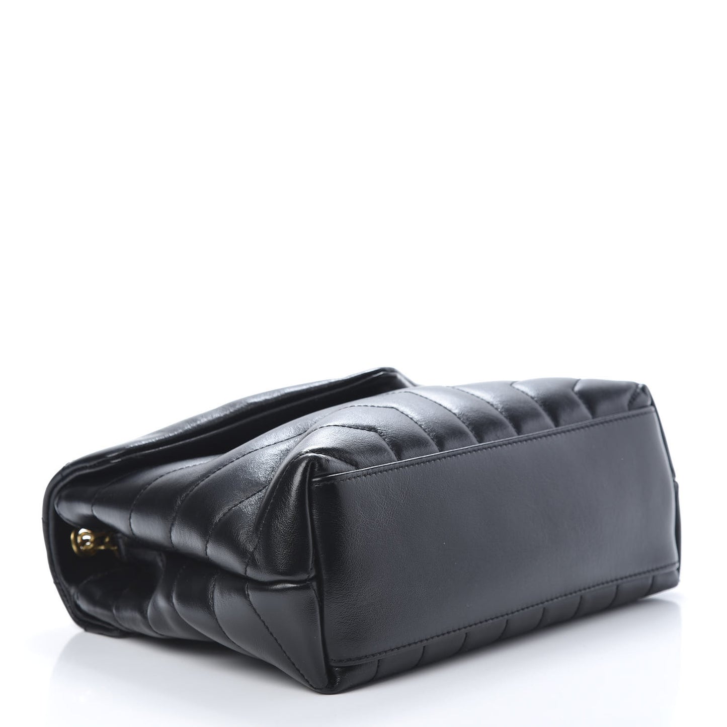 Calfskin Y Quilted Monogram Small Loulou Chain Satchel Black