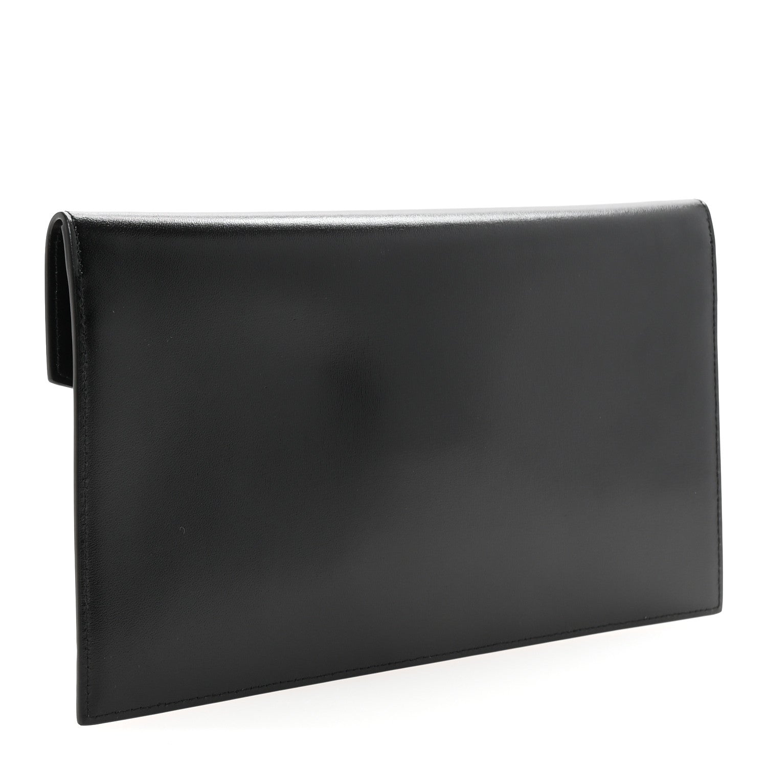 Saint Laurent Smooth Shiny Calfskin Monogram Uptown Pouch Black 3 of 7