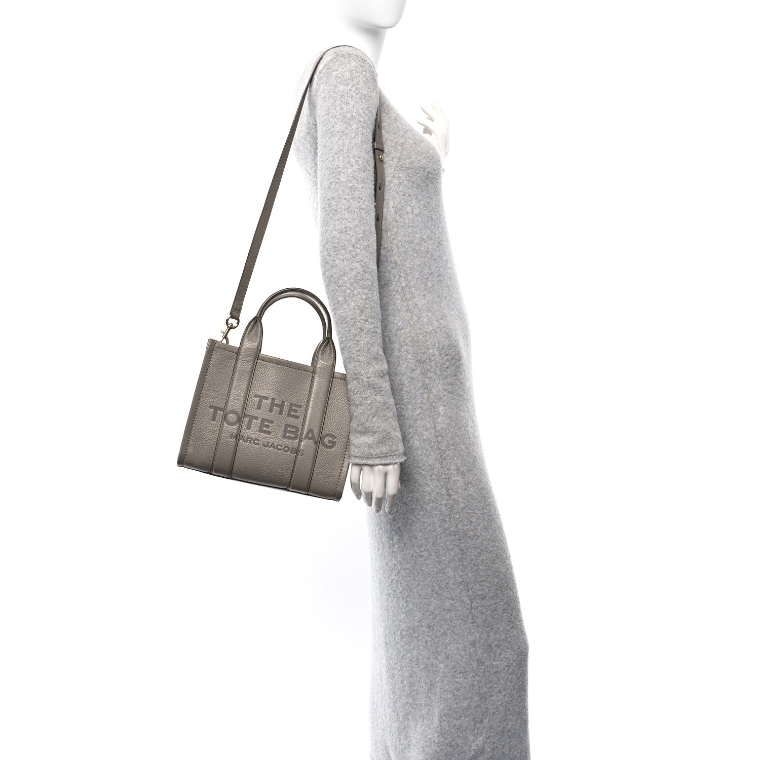 Marc Jacobs Grained Calfskin Small The Tote Bag Cement 2 of 12