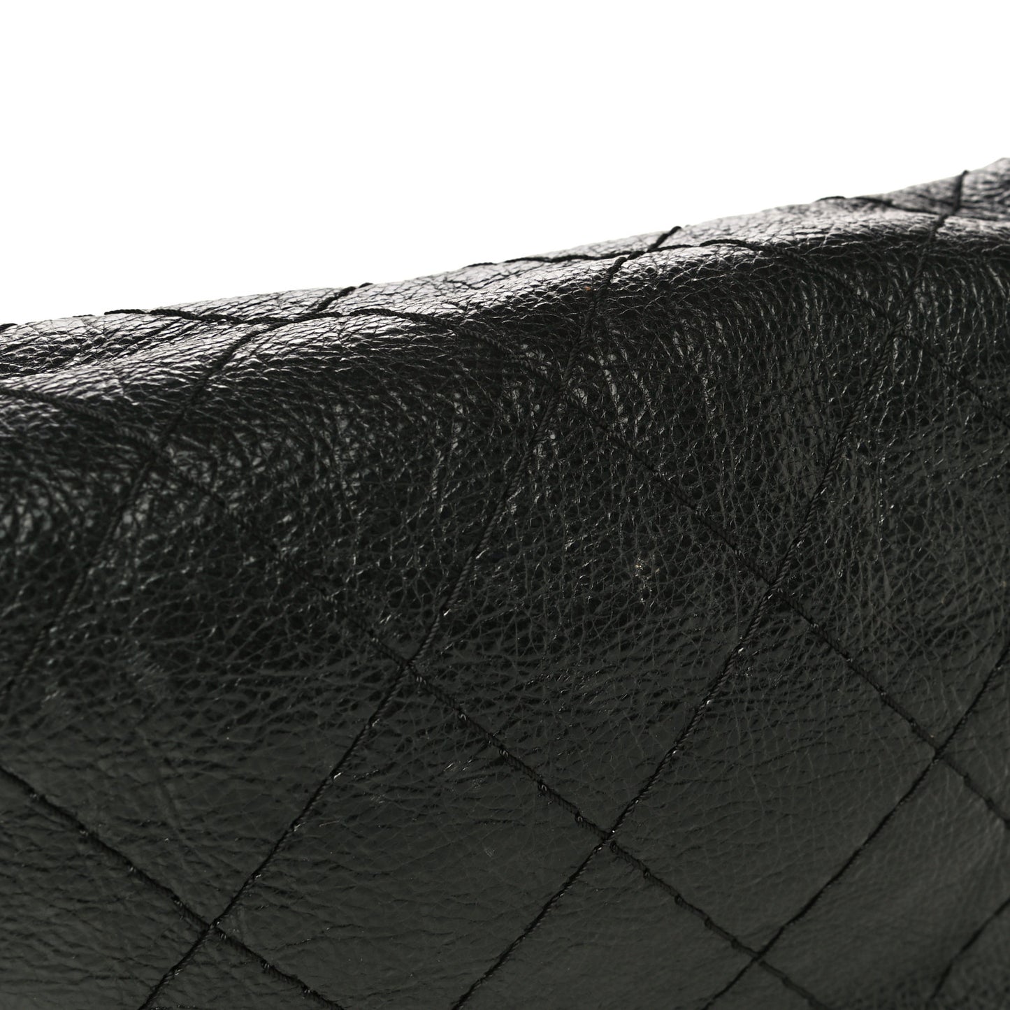 Glazed Calfskin Stitched On The Road Flap Black