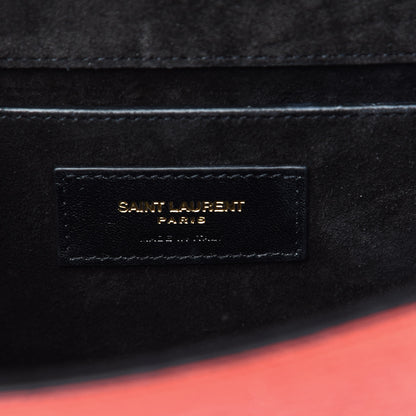 Saint Laurent Metallic Calfskin Small Classic Monogram Kate Satchel Red 6 of 9