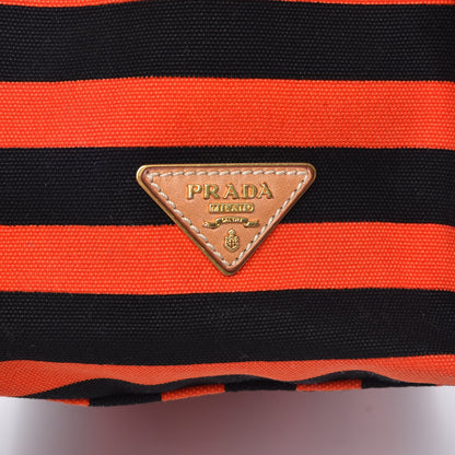 Prada Canapa Striped Tote Arancio 19 of 19