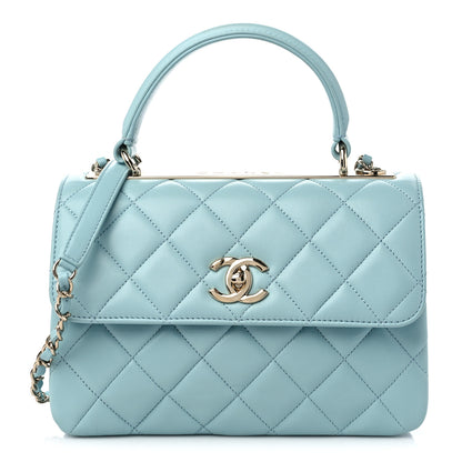 Chanel Lambskin Quilted Small Trendy CC Flap Dual Handle Bag Light Blue 1 of 9