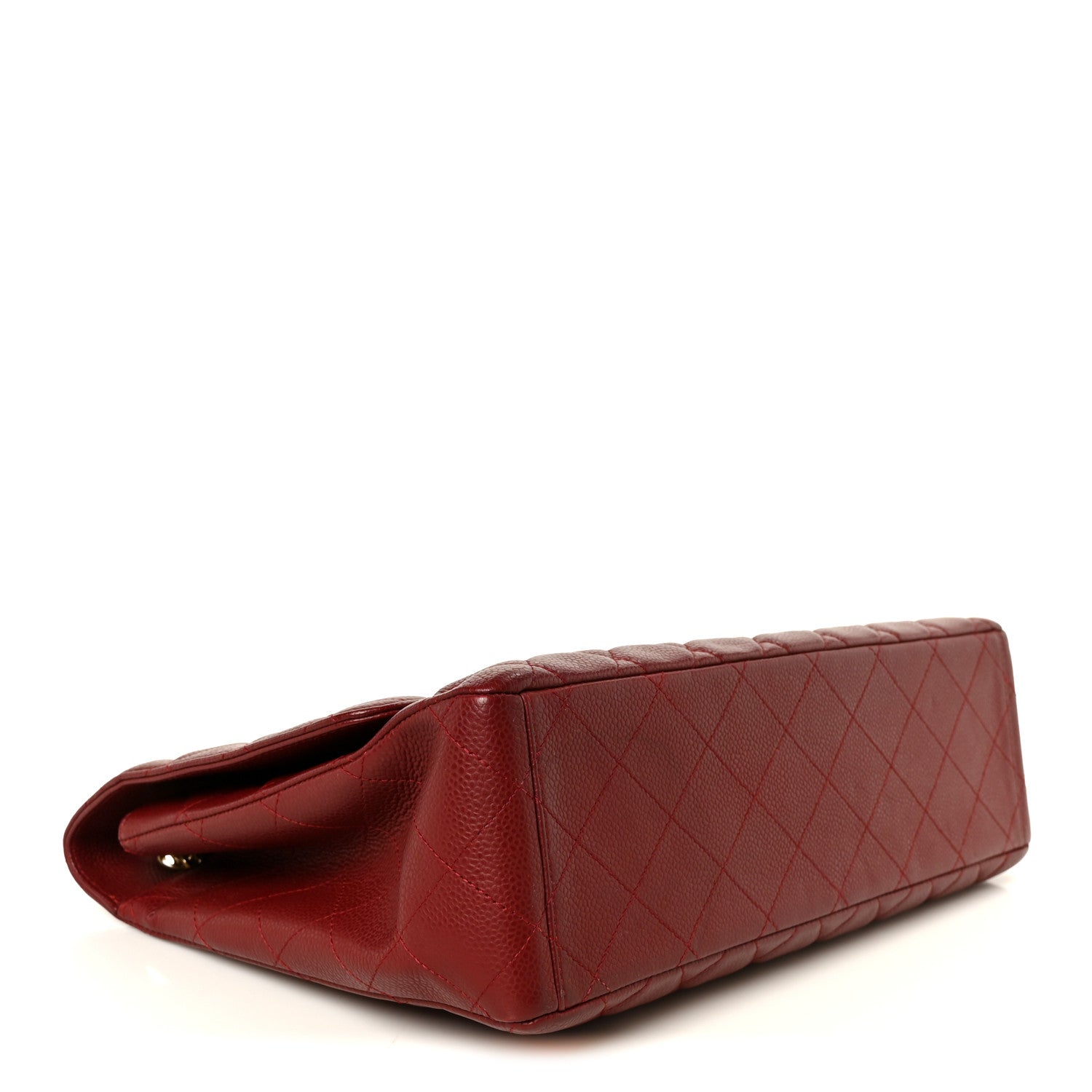 Chanel Caviar Quilted Maxi Single Flap Dark Red 4 of 12