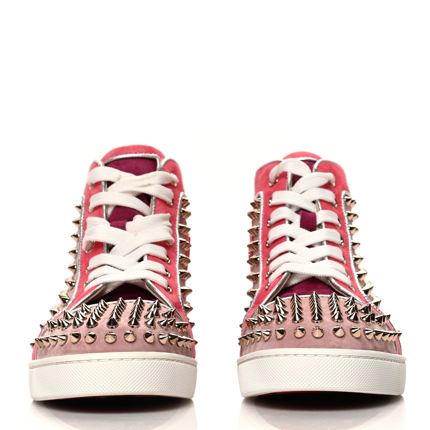 Veau Velours Womens Colorblock Louis Spikes Flat Sneakers 38.5 Multicolor