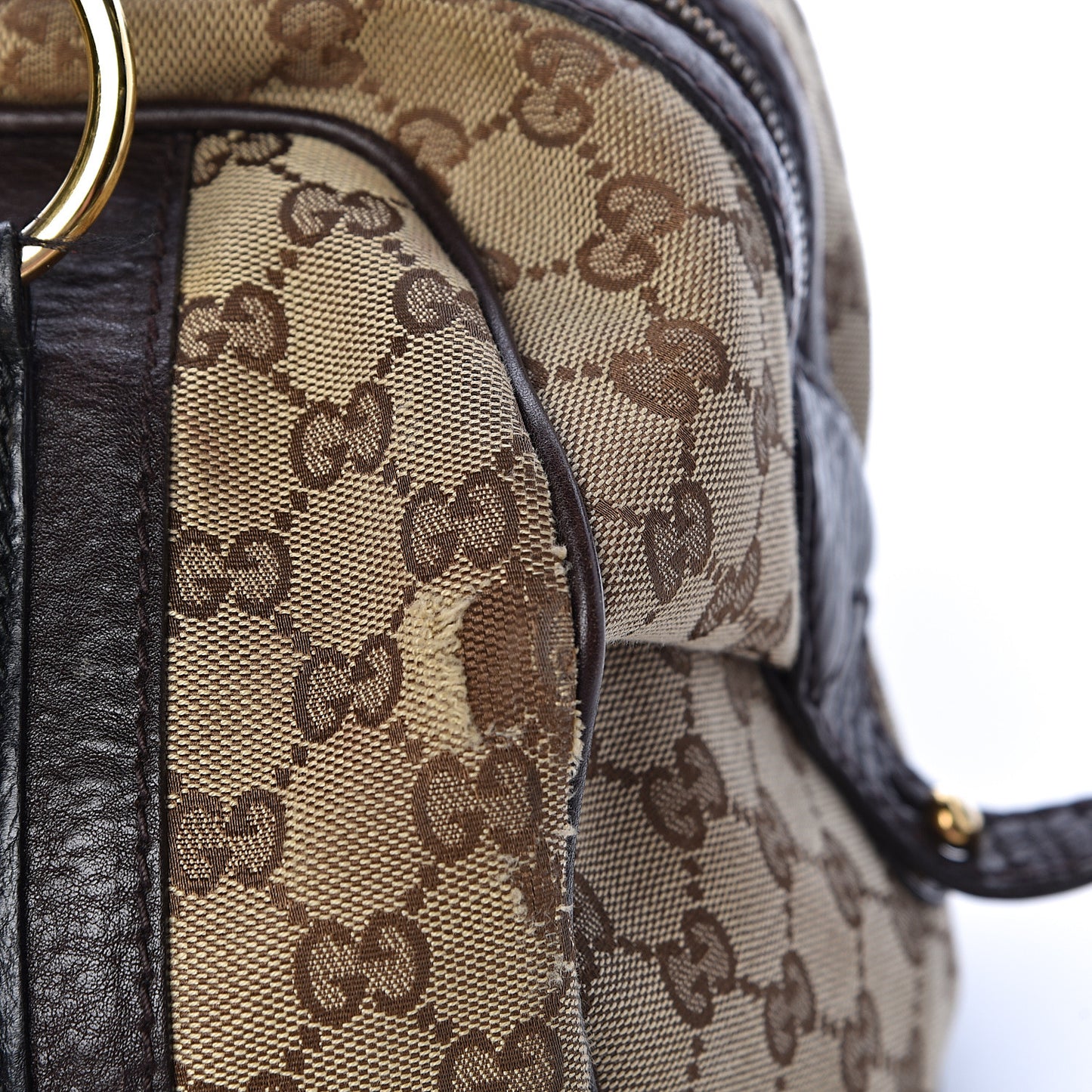 Monogram Medium Interlocking Icon Tote Dark Brown
