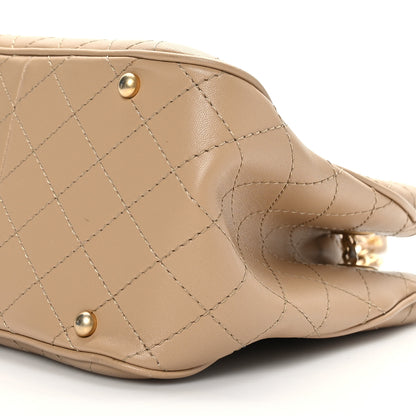 Chanel Calfskin Stitched Small Egyptian Amulet Drawstring Bag Beige 9 of 9