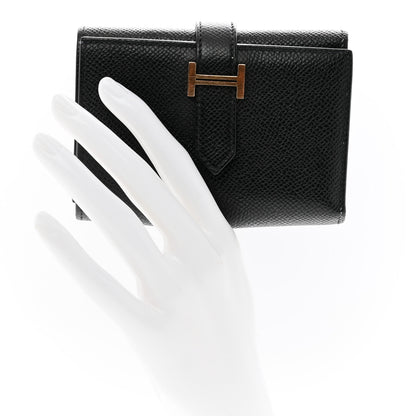 Hermes Epsom Tri-Fold Compact Bearn Wallet Black 2 of 7