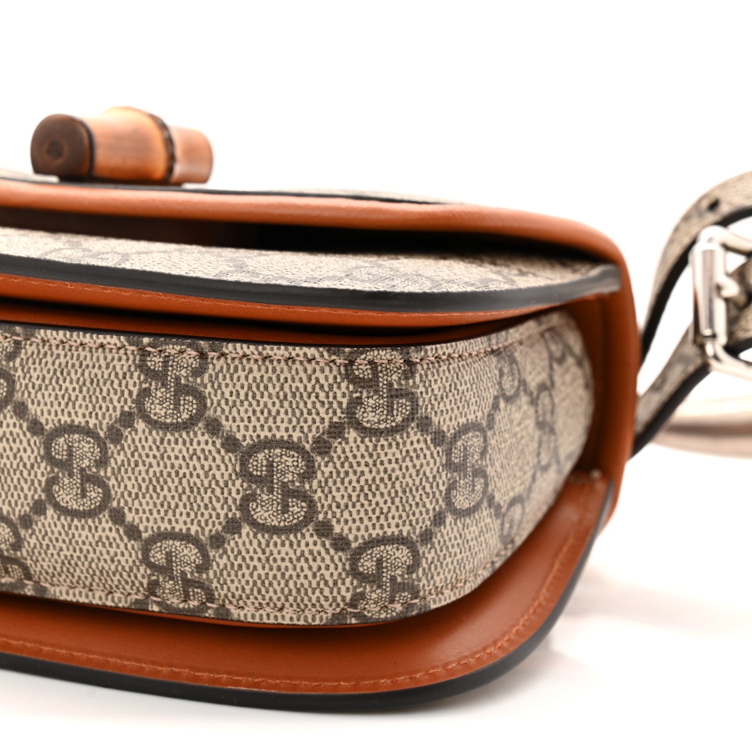 Gucci GG Supreme Monogram Web Bamboo Mini 1947 Belt Bag 80 32 Beige 11 of 11