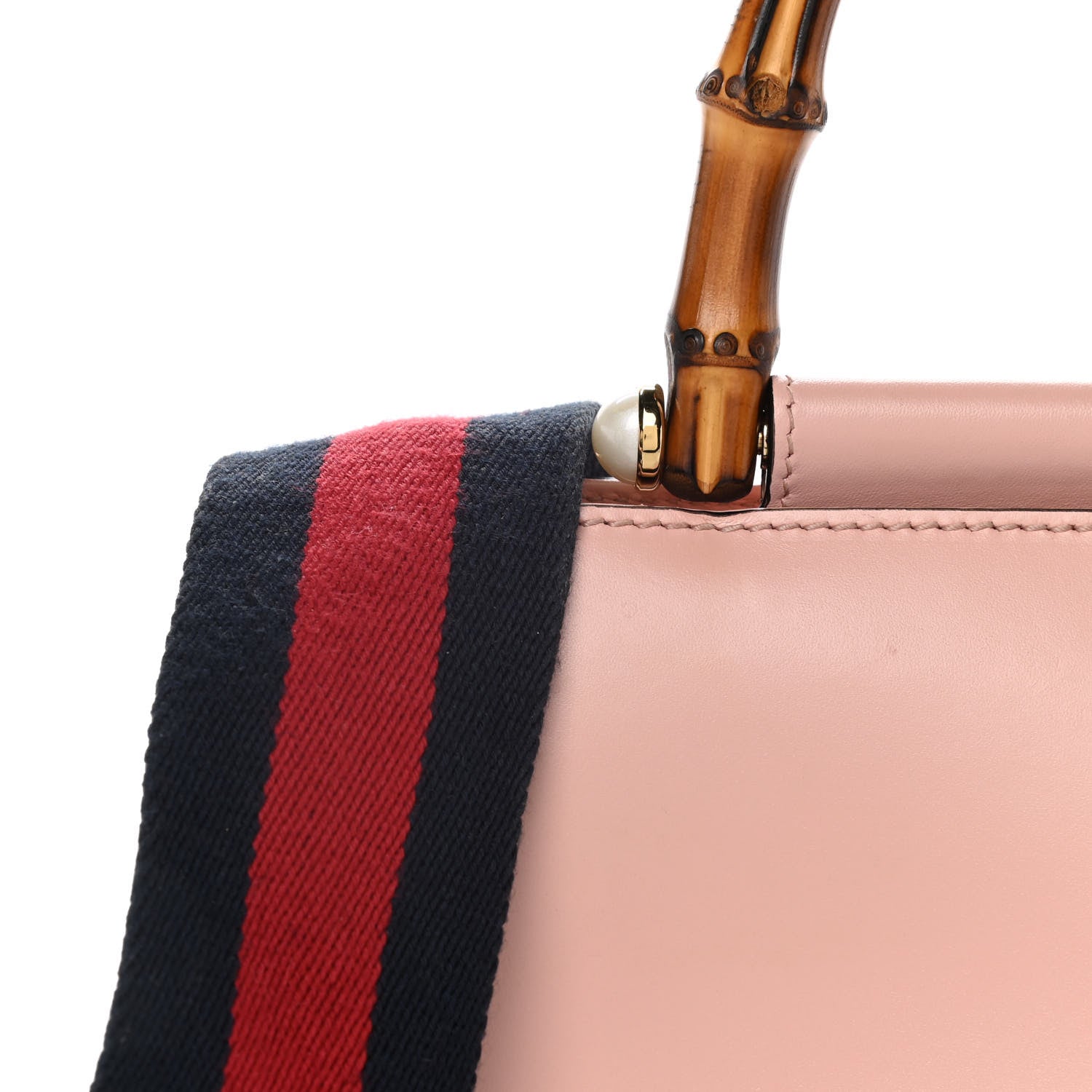 Gucci Nappa Bamboo Web Small Nymphaea Top Handle Bag Perfect Pink Mystic White 19 of 27