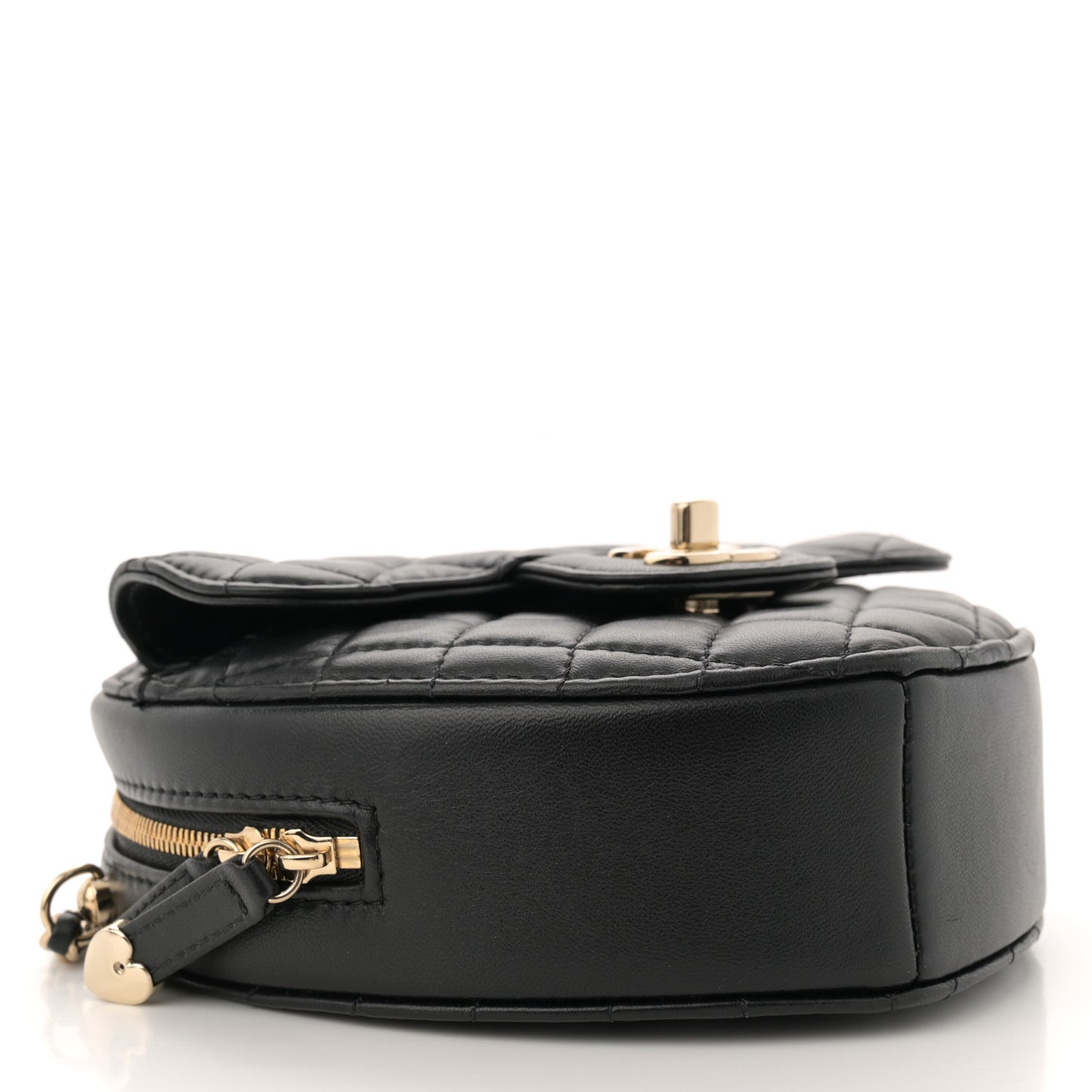 Lambskin Quilted CC In Love Heart Bag Black