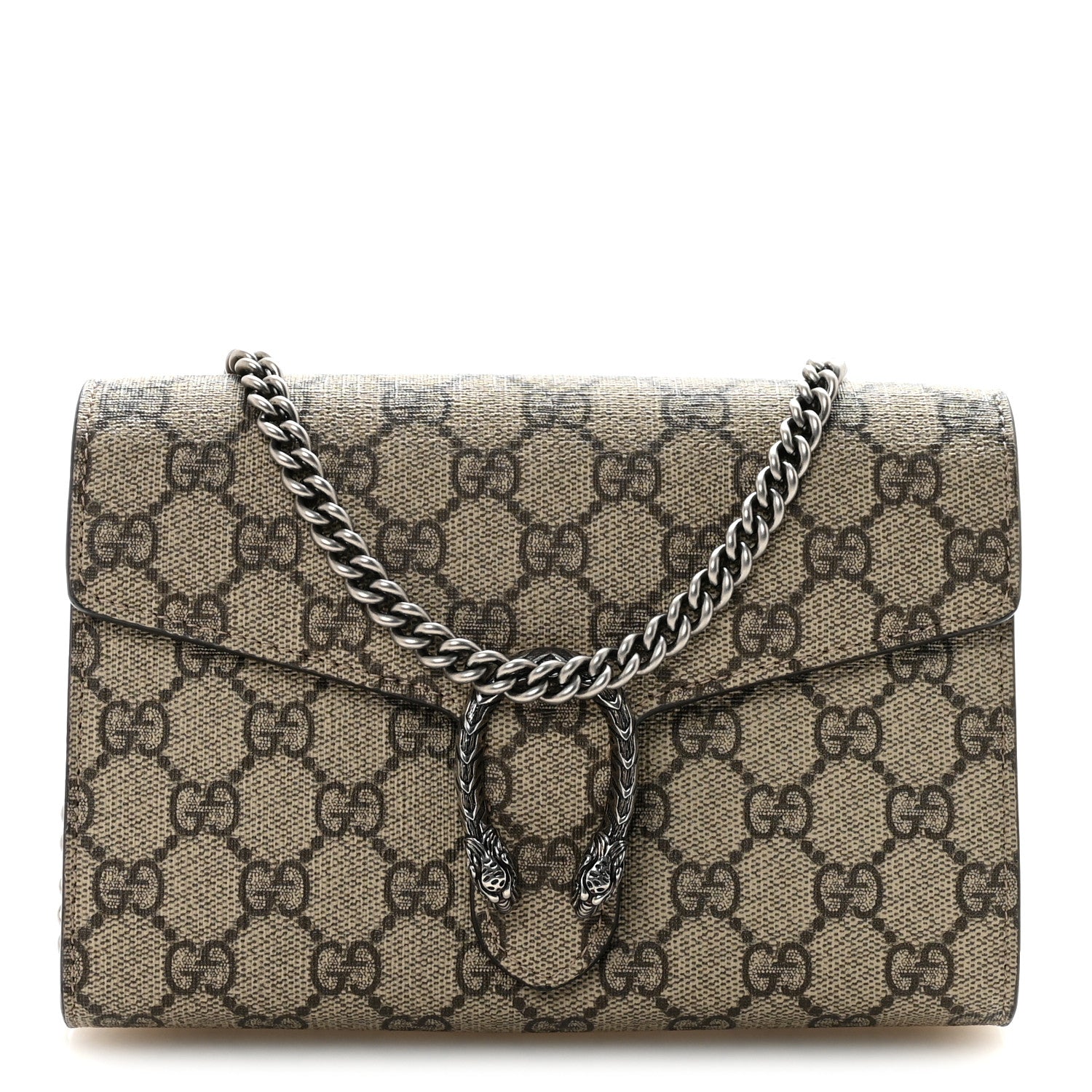 Gucci GG Supreme Monogram Mini Dionysus Chain Wallet Beige Taupe 1 of 10