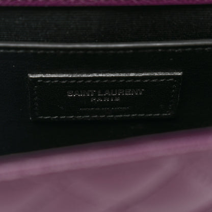 Saint Laurent Grain De Poudre Textured Mixed Matelasse Triquilt Medium Monogram Satchel Lilac 8 of 10