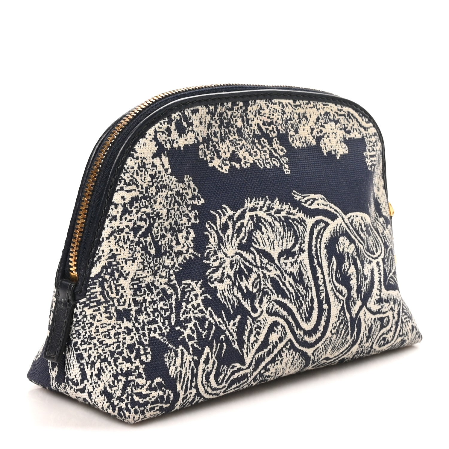 Christian Dior Embroidered Toile De Jouy 30 Montaigne Cosmetic Pouch Blue 3 of 10