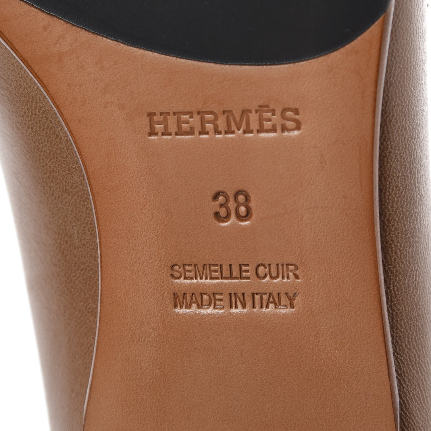 Hermes Goatskin Womens Paris Loafers 38 Taupe 6 of 8