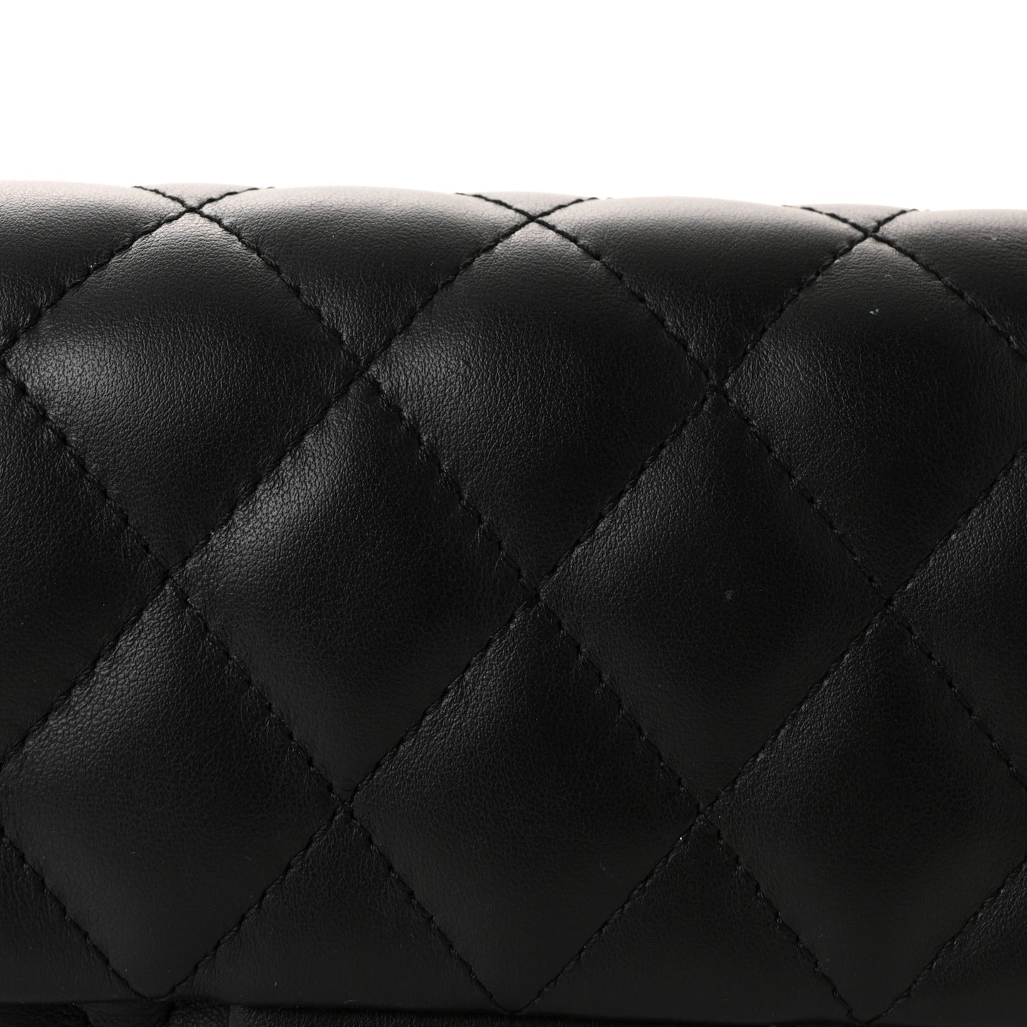 Calfskin Quilted CC Uniform Flap Belt Bag Black