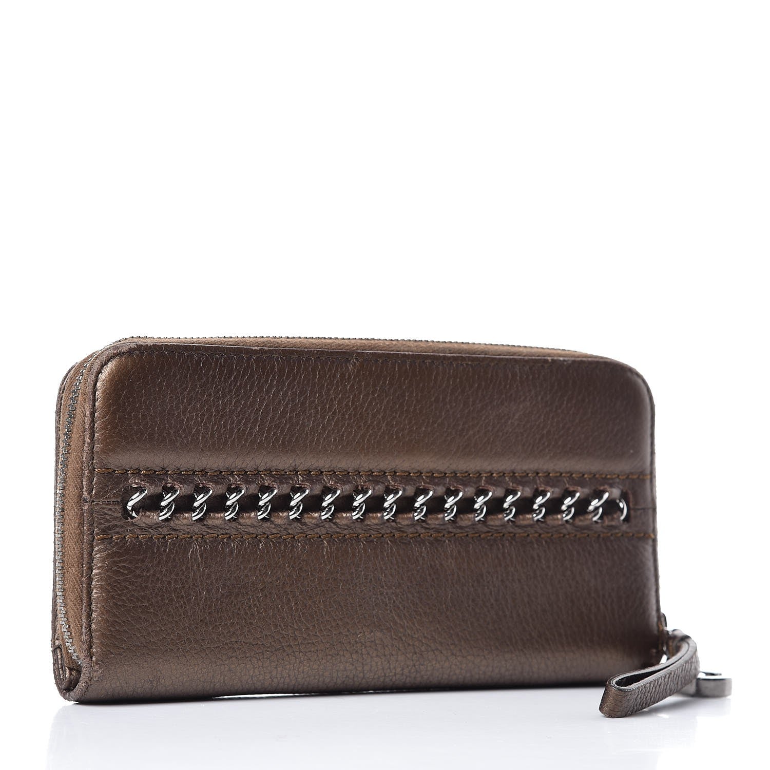 Chanel Metallic Calfskin Large Timeless Zip Around Wallet Brown 3 of 16