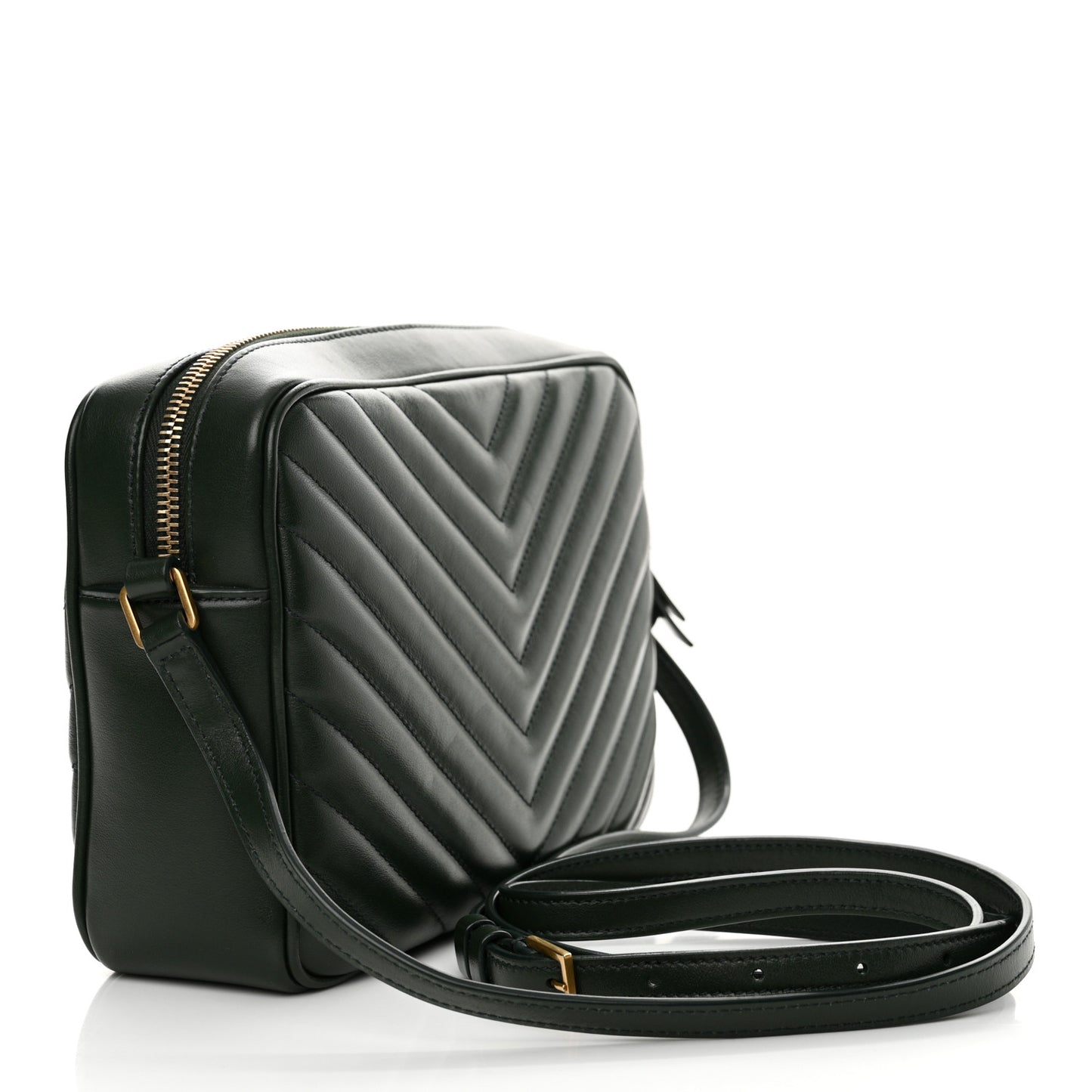 Calfskin Matelasse Monogram Lou Camera Bag Vert Fonce