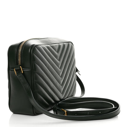 Saint Laurent Calfskin Matelasse Monogram Lou Camera Bag Vert Fonce 3 of 11