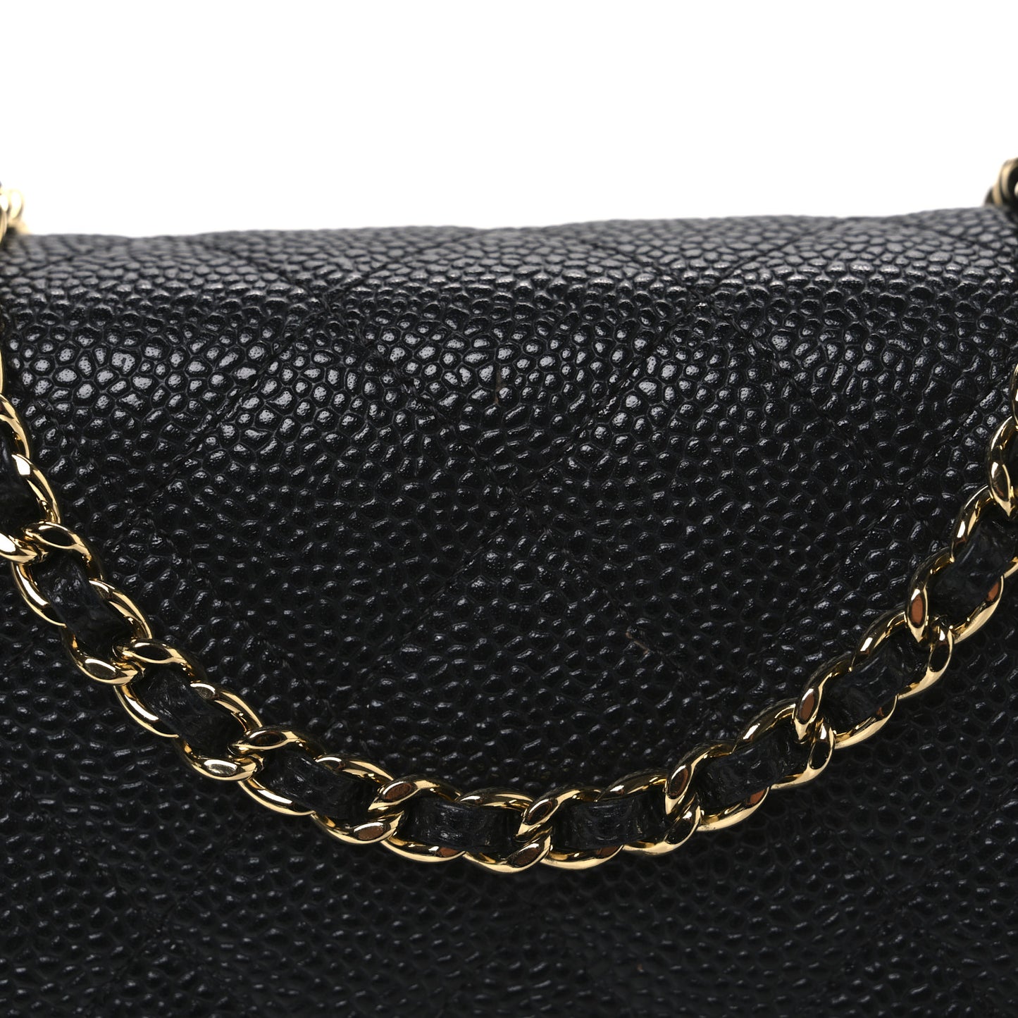 Caviar Quilted Wallet on Chain WOC Black