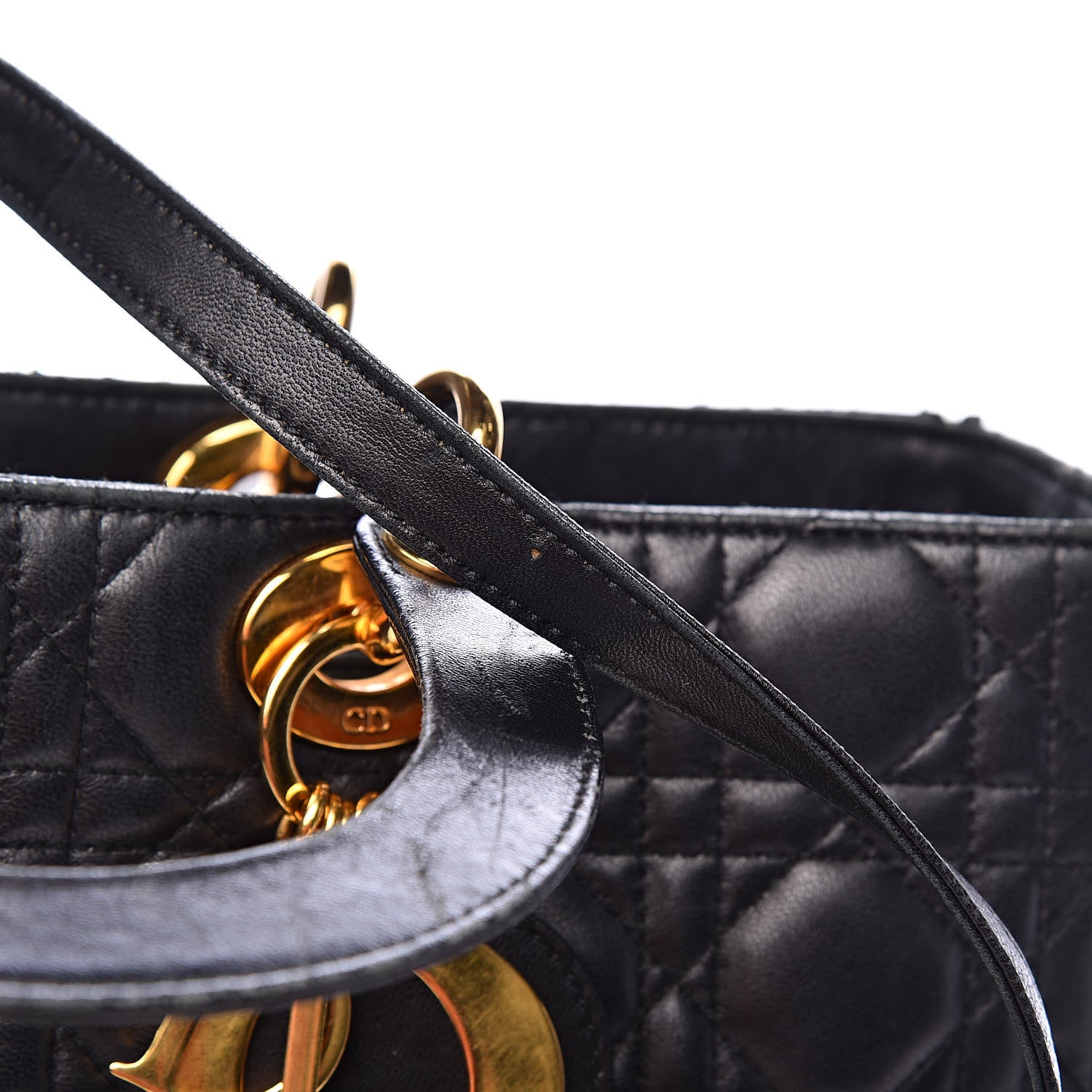Christian Dior Lambskin Cannage Large Lady Dior Black 11 of 21