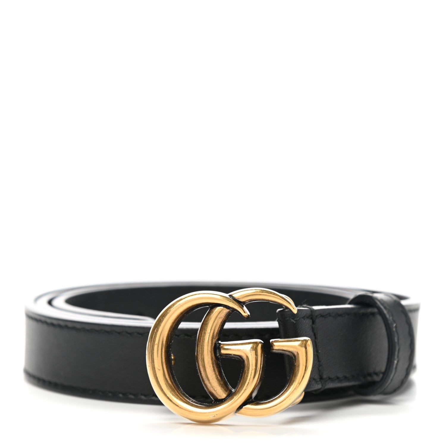 Gucci Calfskin Double G 20mm Belt 75 30 Black 1 of 5