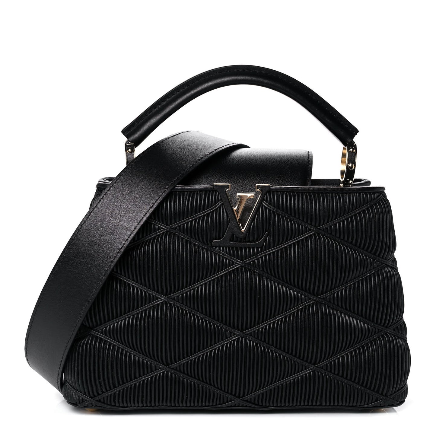 Calfskin Pleated Capucines BB Black