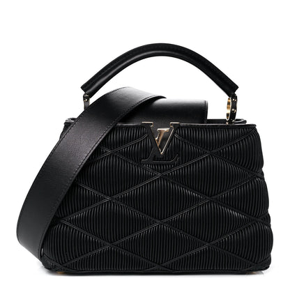 Louis Vuitton Calfskin Pleated Capucines BB Black 1 of 11