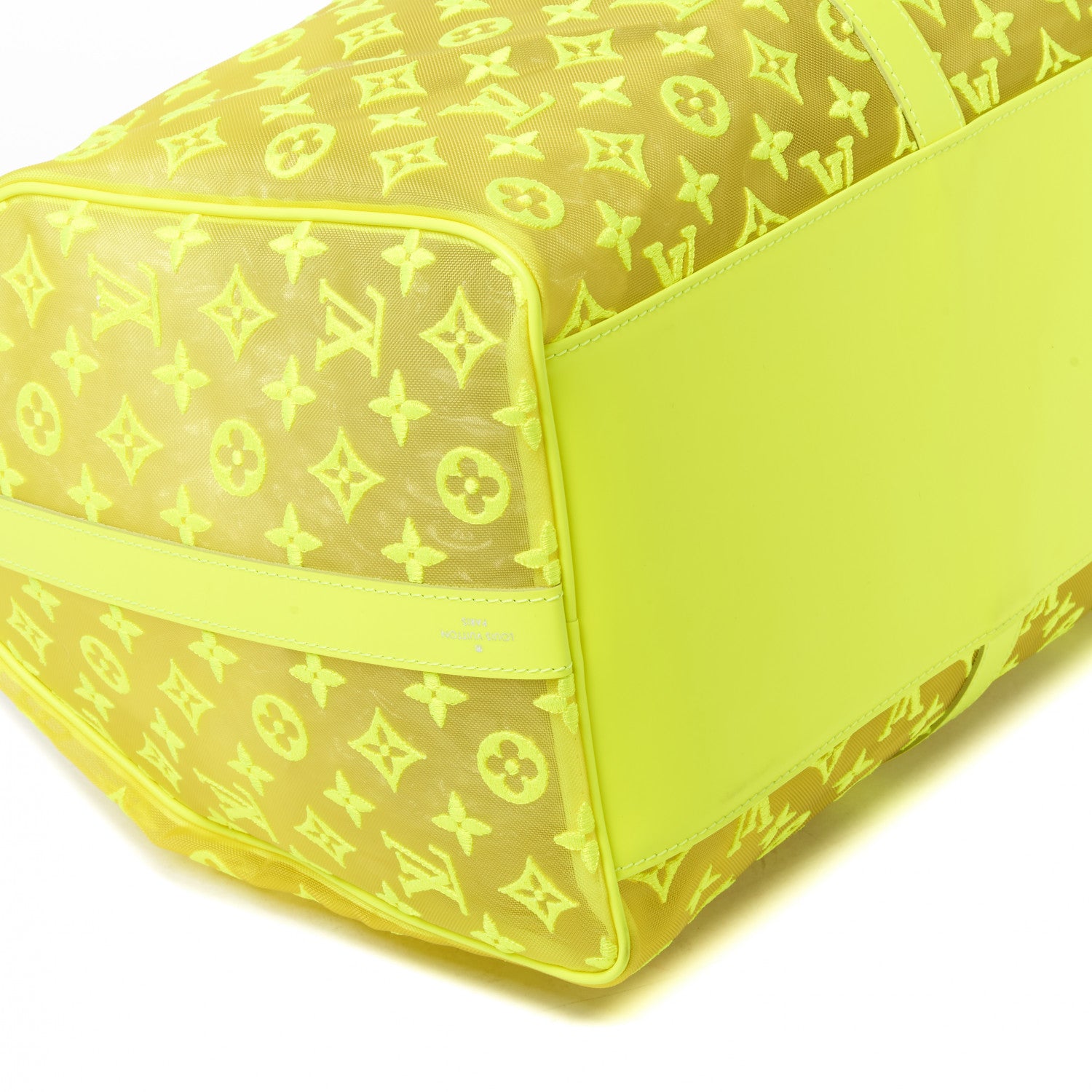 Louis Vuitton Monogram Fluo See Through Keepall Bandouliere 50 Yellow 5 of 8