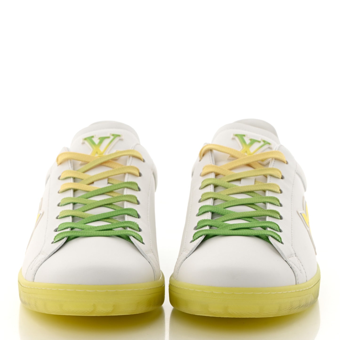 Calfskin Mens Luxembourg Samothrace Sneakers 8.5 White Yellow Green