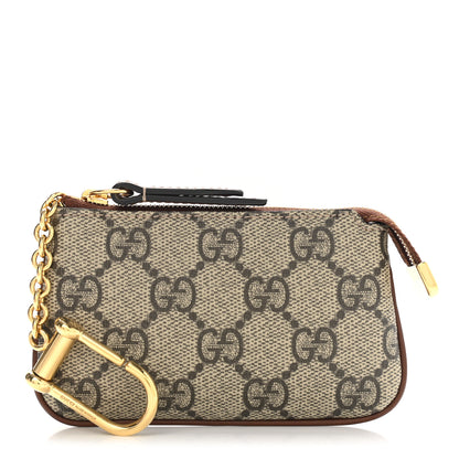 Gucci GG Supreme Monogram Key Case Beige Ebony Cuir 1 of 8