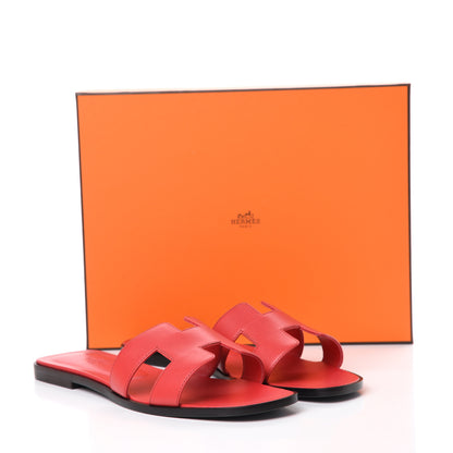 Hermes Calfskin Oran Sandals 40 Rose Cotinga 10 of 10
